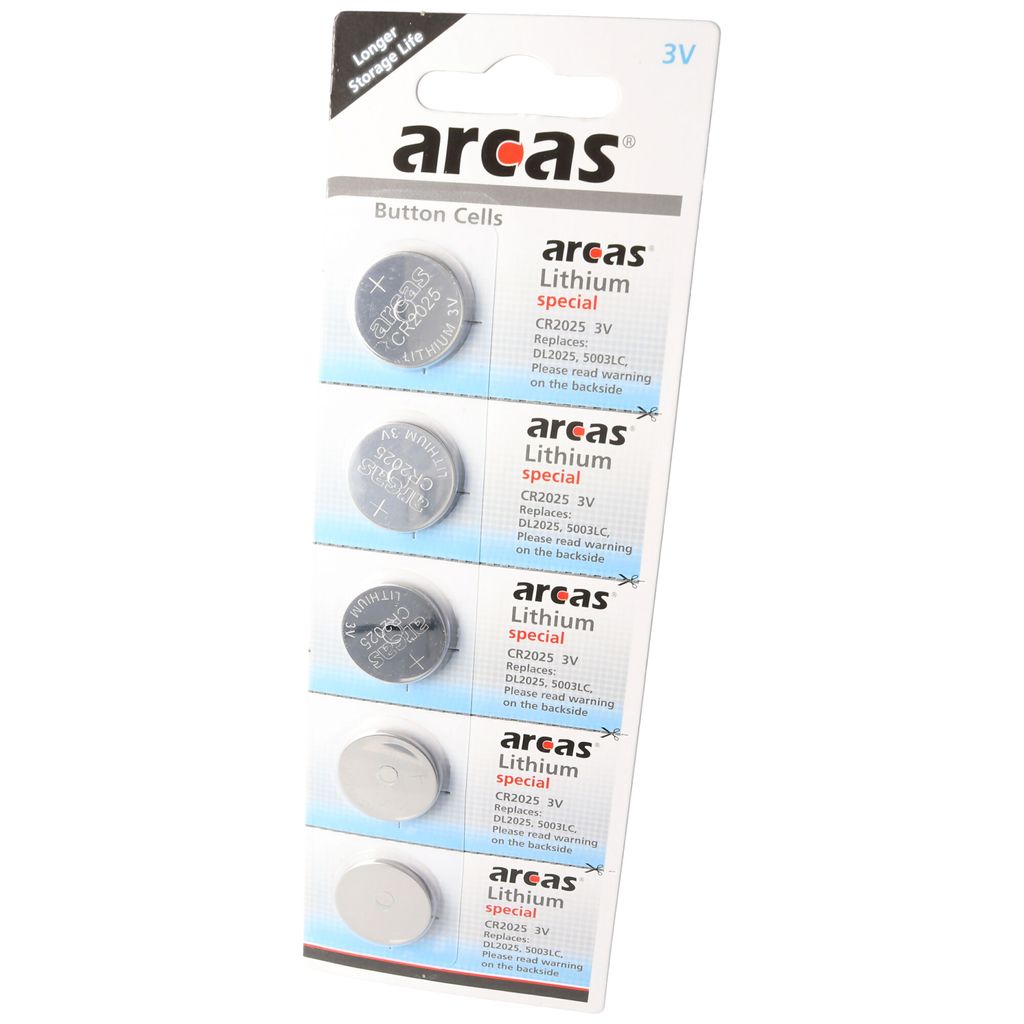 Arcas Batteria al litio CR2025 5 pz - Batteria - CR2025 Immagine del prodotto 
