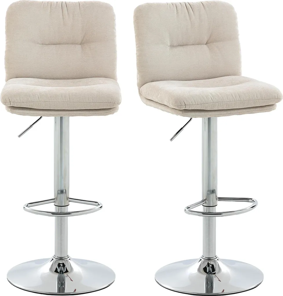 Tabouret de Bar Beige pour Îlot Central et Comptoir de Cuisine - Lot de 2