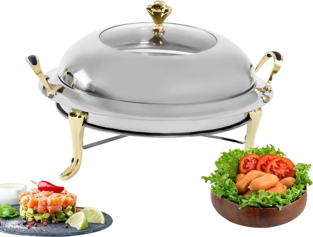 Maintien au Chaud Buffet : Chafing Dish 3L Inox pour Plats Savoureux