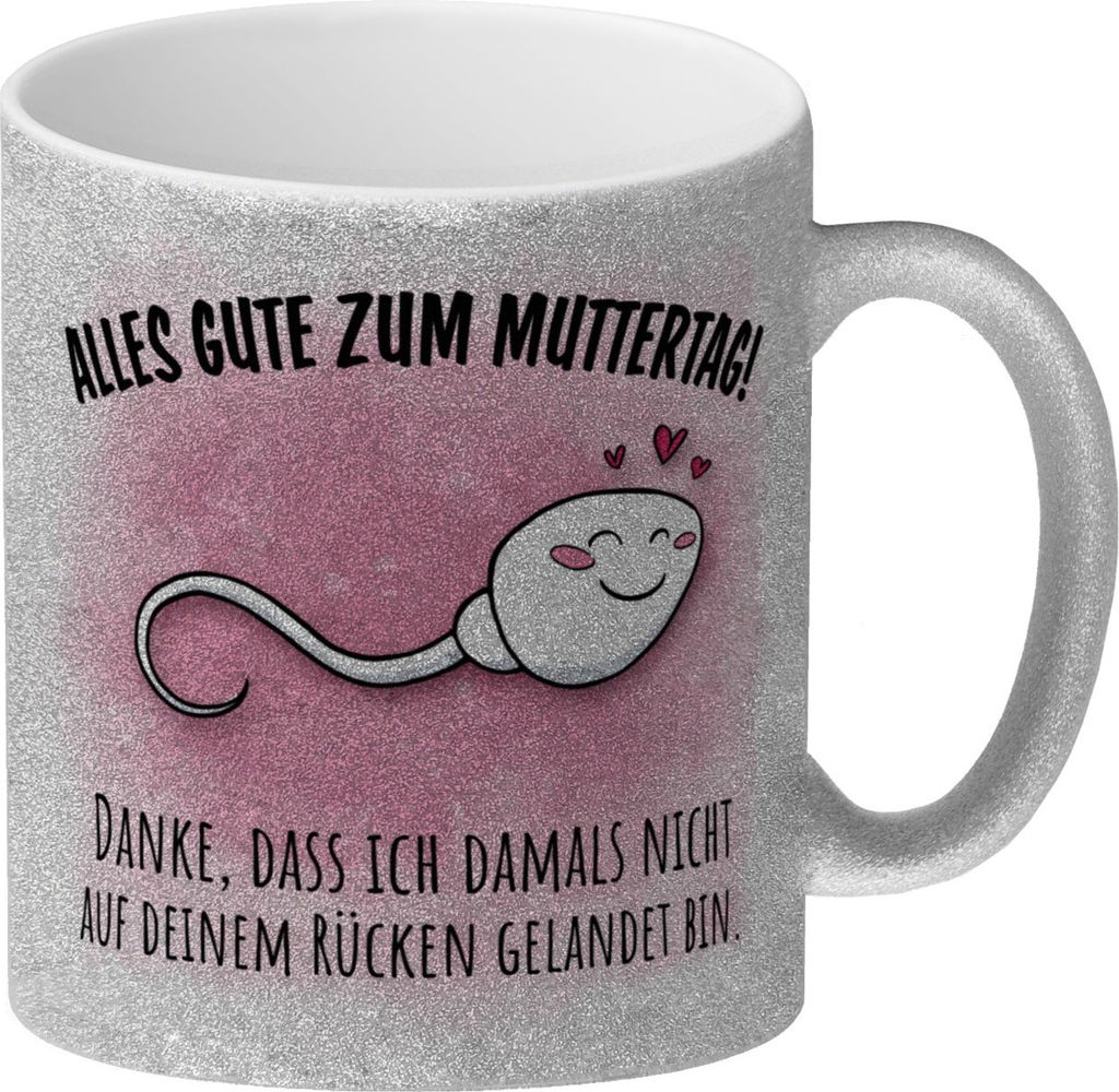 Danke Mama, dass du nicht Glitzer-Kaffeebecher zum Muttertag mit Rücken Spruch