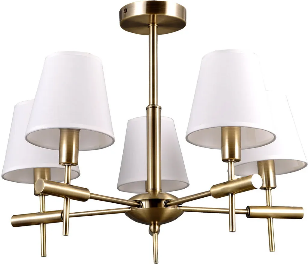 Lustre BALTER Italux doré et blanc 5 x E14 métal dimensions 54x54x44 cm