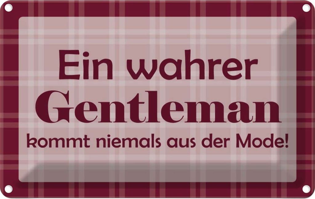 vianmo Blechschild 12x18 cm Ein wahrer Gentleman Dekoration Spruch Zitat