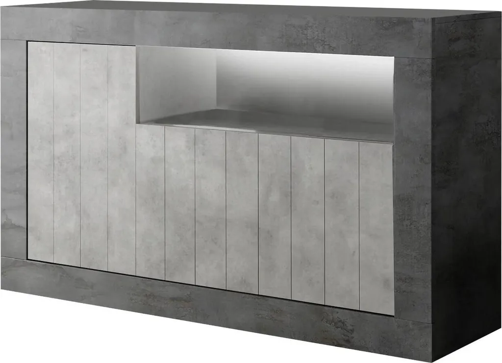 Buffet bas en ardoise 138 cm de long pour salon contemporain