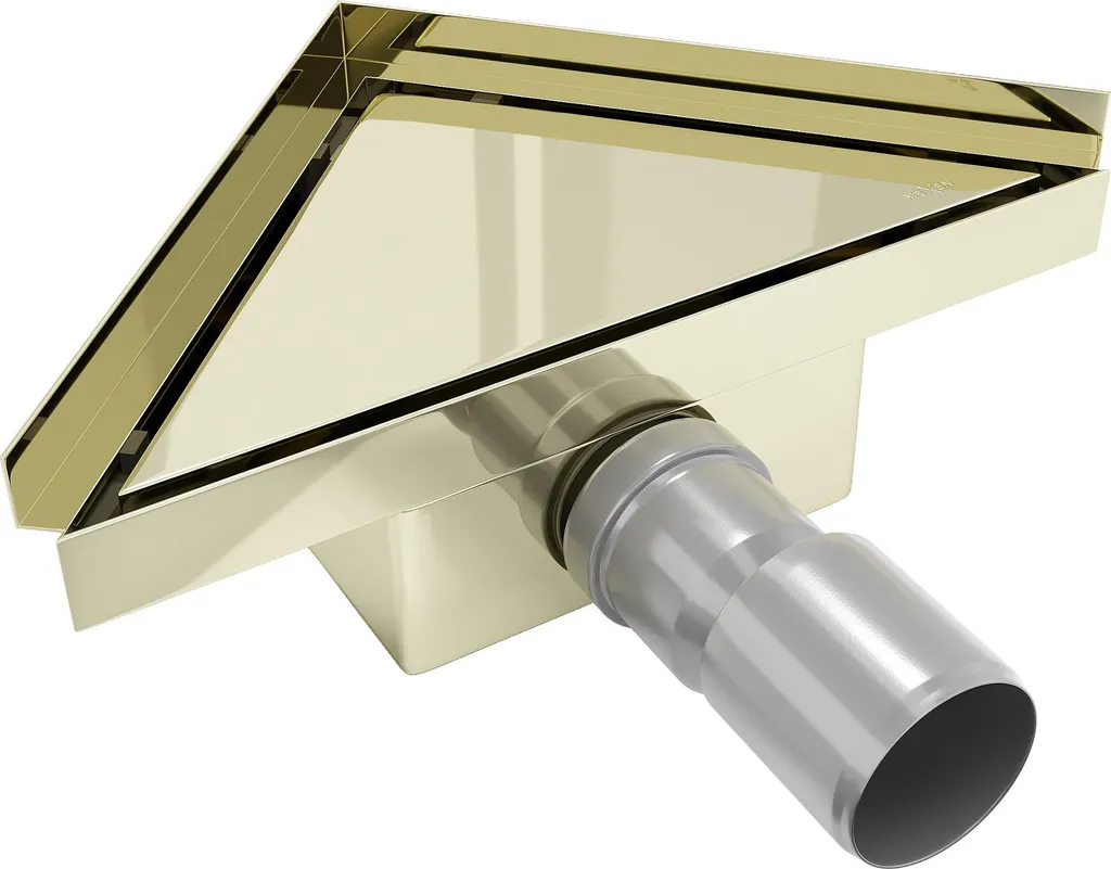 Caniveau de Douche Triangulaire 20x20 cm Mexen Flat en Finition Or