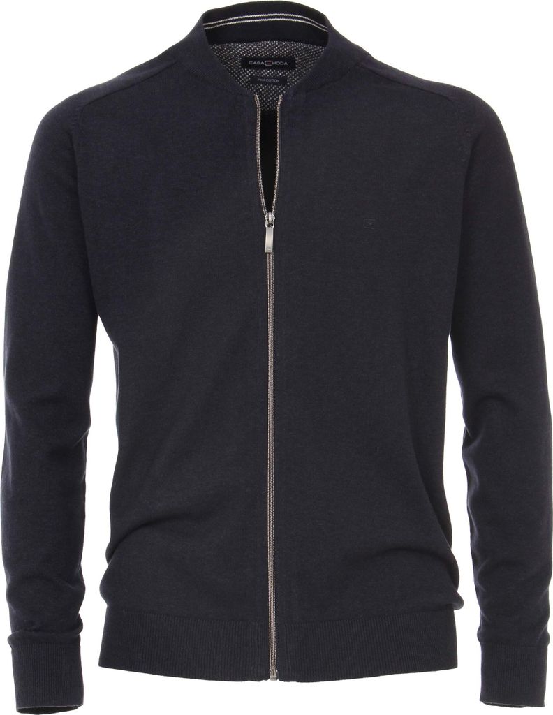 CASAMODA Herren Strickjacke Zipper Regular Baumwolle Marine 6XL
