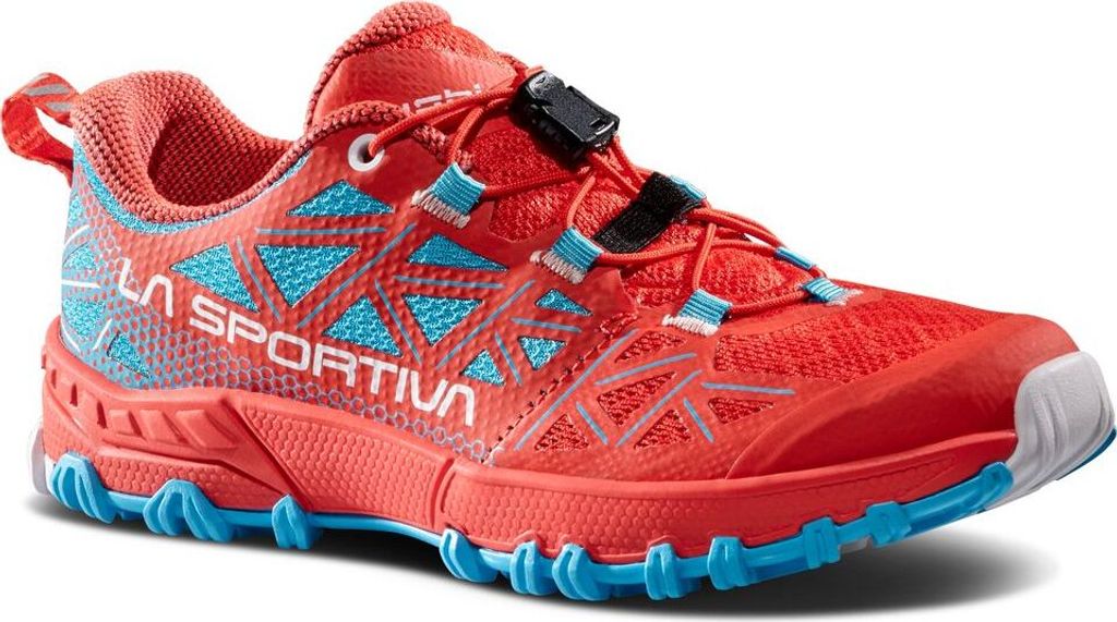 Bushido II JR, La Sportiva Mountain Running Footwear, 28, Hibiscus/Malibu Blue (Pink) - La Sportiva