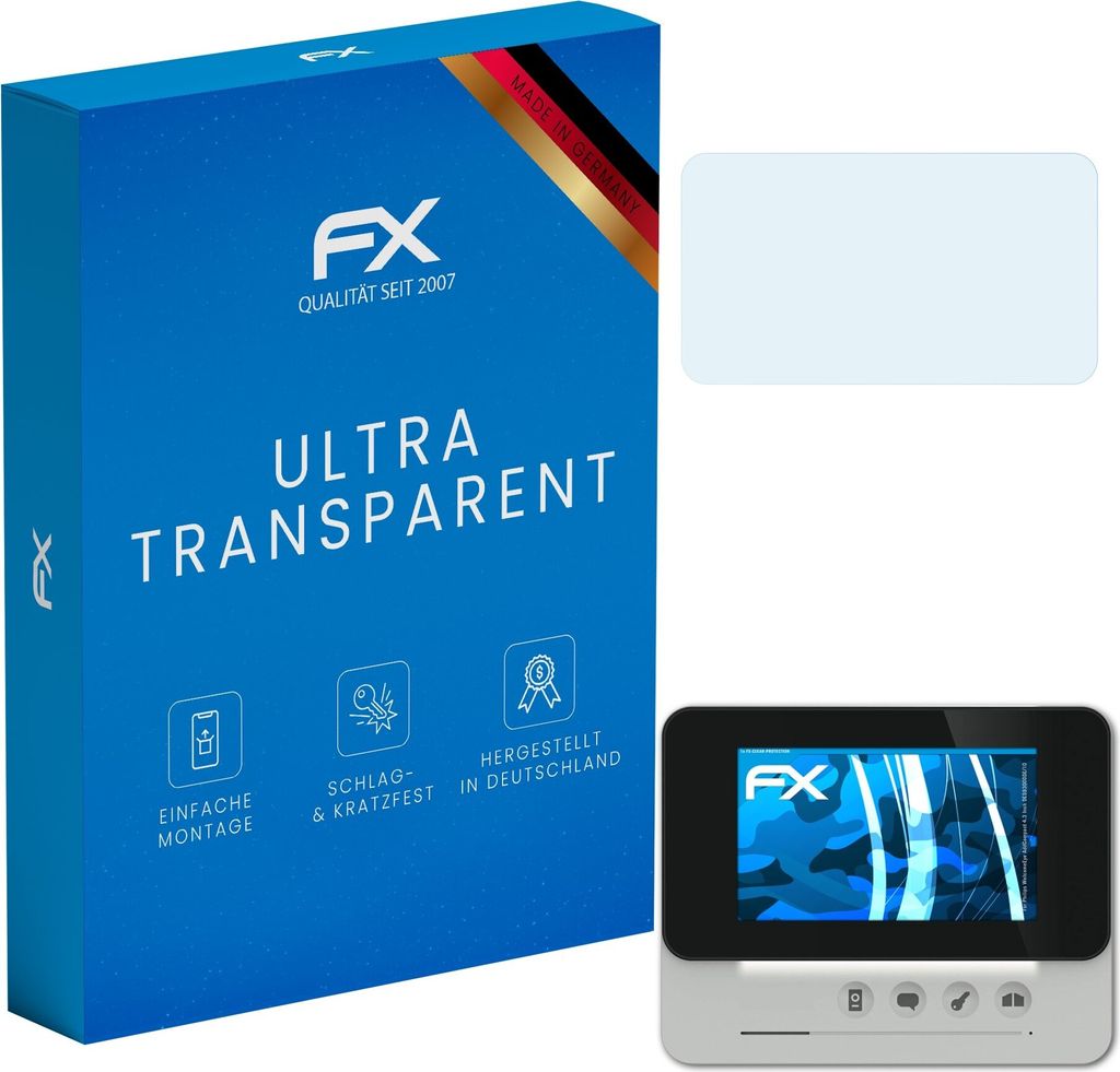 atFoliX FX-Clear Schutzfolie kompatibel mit Philips WelcomeEye AddCompact 4.3 Inch (DES9300DDE/10) Displayschutzfolie