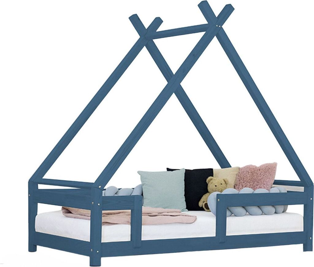 Kinderhausbett TAHUKA 90 x 180 marineblau