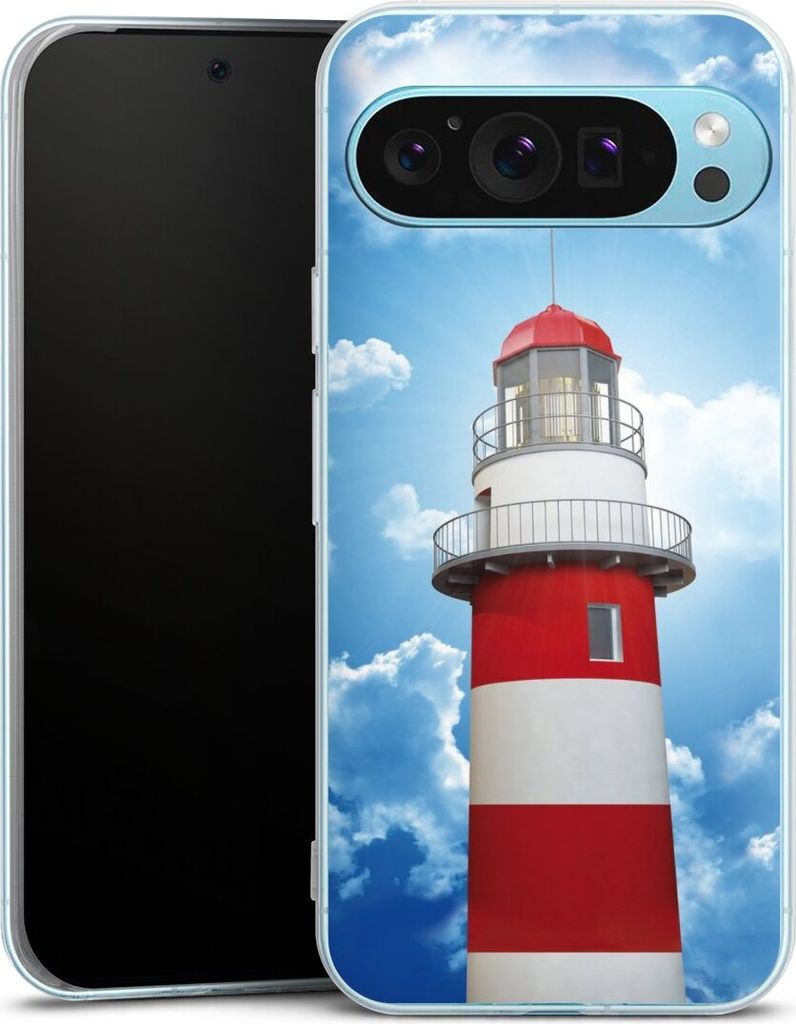 DeinDesign Handyhülle für Google Pixel 9 Pro XL Silikon Hülle Case Smartphone Schutzhülle Himmel Leuchtturm Wolke