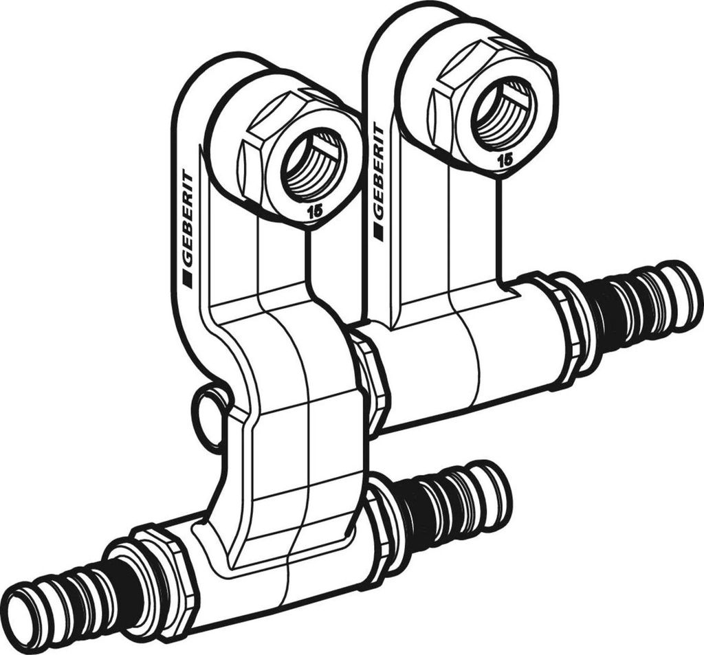 Geberit GE Mepla, Sockelleistenanschluss-Set, d20mm, mit Produktbild 