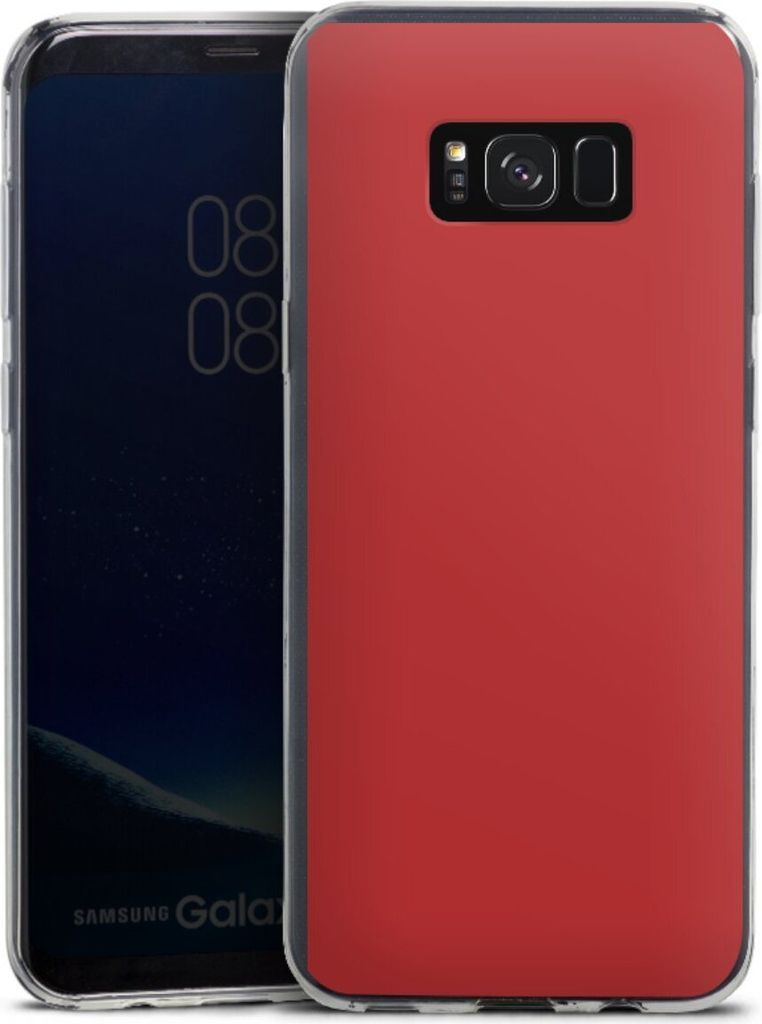 DeinDesign Slim Hülle für Samsung Galaxy S8 Plus Silikon Case Ultra Dünn Handyhülle Farbe Rot einfarbig