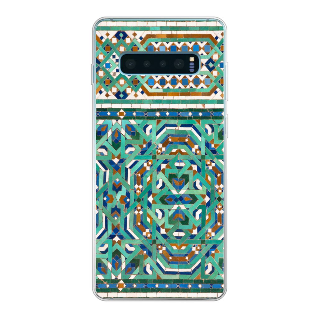 MuchoWow Handyhülle Schutzhülle Hülle für Samsung Galaxy S10 Plus Eine traditionelle marokkanische Mosaikdekoration Silikon Softcase Handy H...