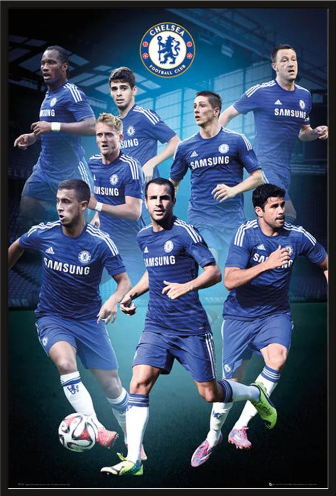 Poster Chelsea FC 2014/15 sous Cadre Acrylique Shinsuke Noir Incassable