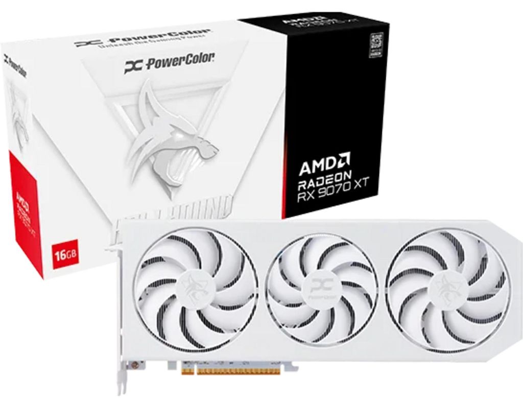 PowerColor Radeon RX 9070 XT Hellhound Spectral White OC, Grafikkarte