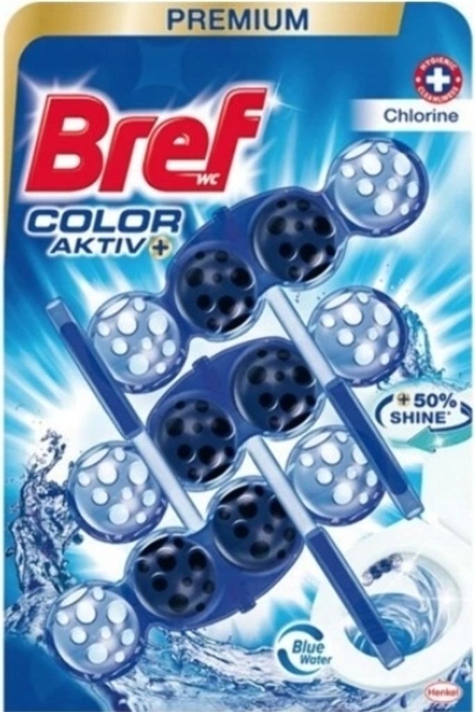 Bref, Blaues Chlor WC Suspension, 3 x 50g