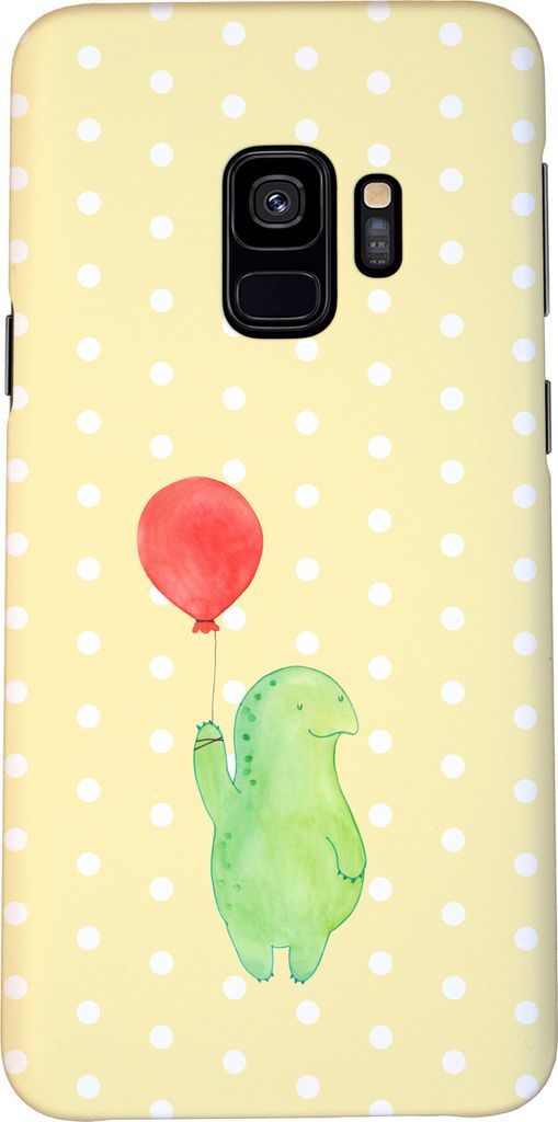 Mr. & Mrs. Panda Samsung Galaxy S9 Handyhülle Schildkröte Luftballon - Gelb Pastell - Geschenk, Hülle, Schildkröten, Ballon, Cover, Motivations...