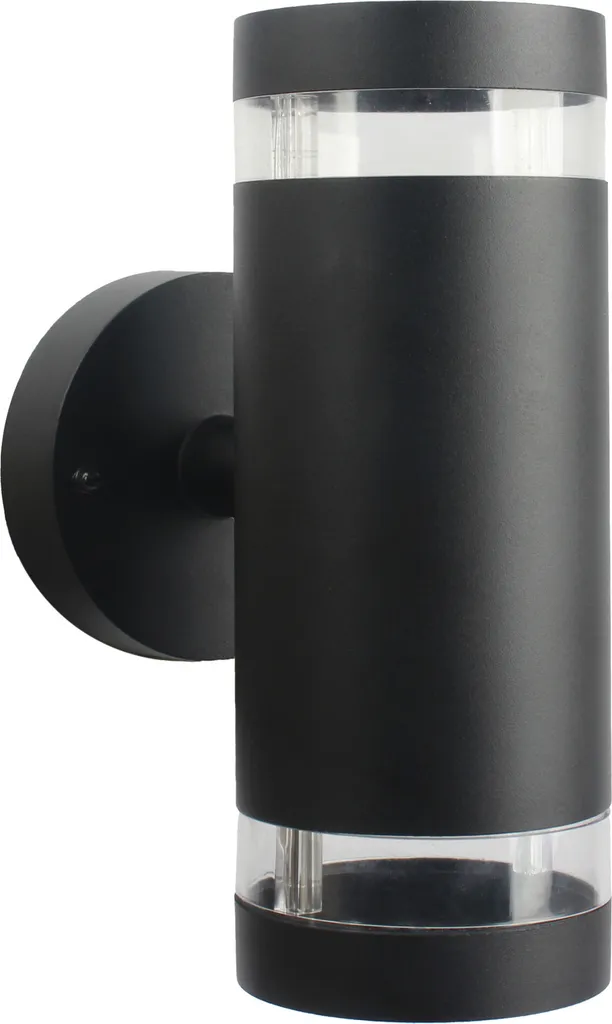 Applique murale IP44 noir mat RINO Polux 2xGU10 éclairage haut et bas