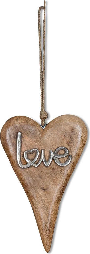 Aufhänger Mango Holz Schriftzug Love H26cm Wanddeko Türschild Holzdeko Deko
