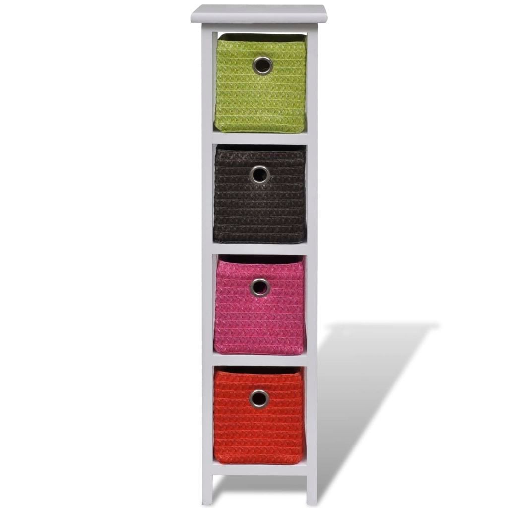 vidaXL Commode à paniers multicolores Bois de paulownia Image du produit 