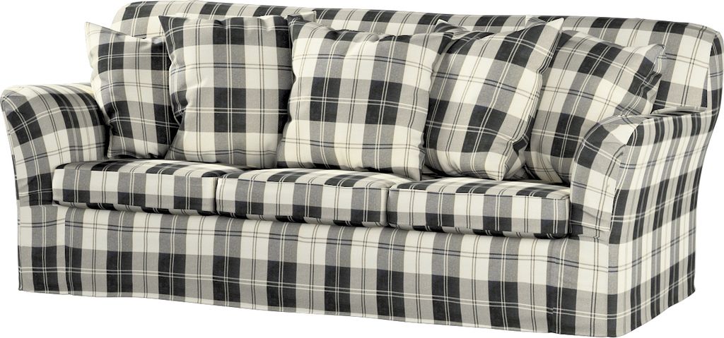 Dekoria Bezug für Tomelilla 3-Sitzer Sofa nicht ausklappbar, schwarz- weiss, Sofahusse, Tomelilla 3-Sitzer