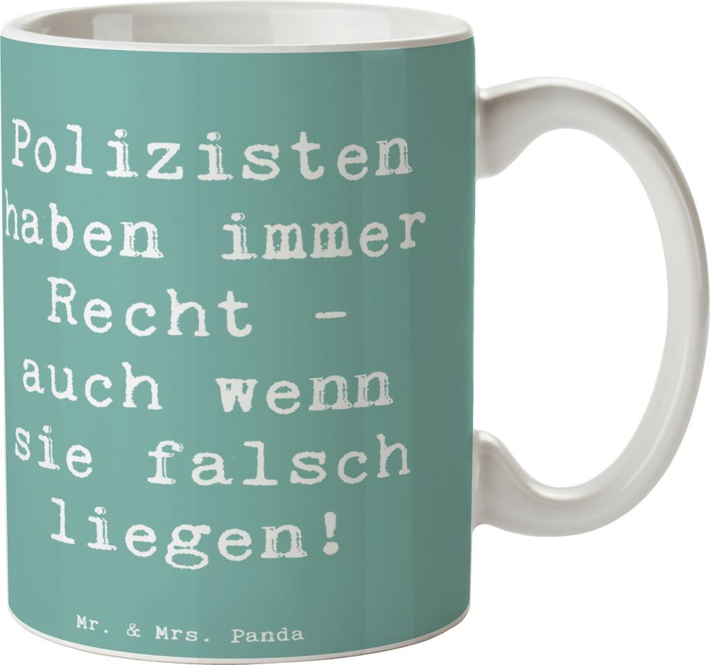 Mr. & Mrs. Panda Kaffeetasse Spruch Polizist Humor - Meeresbrise - Geschenk, Beruf, design tasse, Bedruckte, Kaffeebecher, Fehlerhaft, Schutz, Gesc...