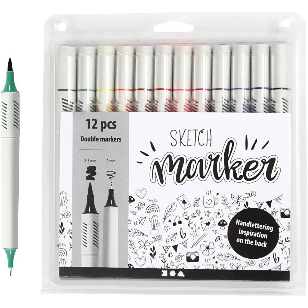 Pennarelli Illustration Marker Creativ Company 12 Colori Dual Tip