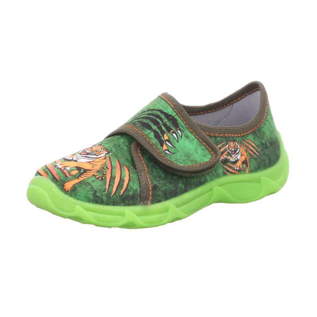 Sneakers Kinder-Hausschuh Tiger-Motiv Grün-Mehrfarbig, Produktbild 2