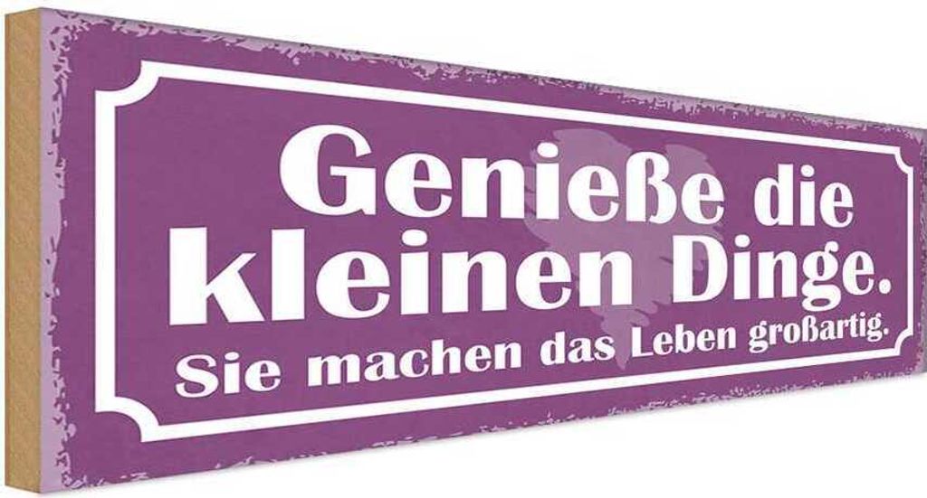 vianmo Holzschild 10x27 cm genieße die kleinen Dinge sie Produktbild 