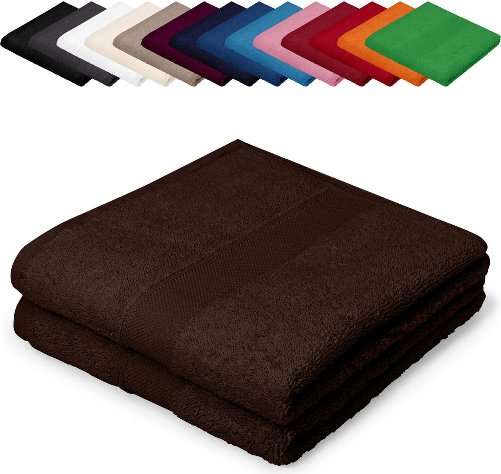 DOPPELPACK Gästetücher 30x50 cm Gästehandtücher Kinderhandtücher Babyhandtücher 100% Baumwolle, Farbe: Braun