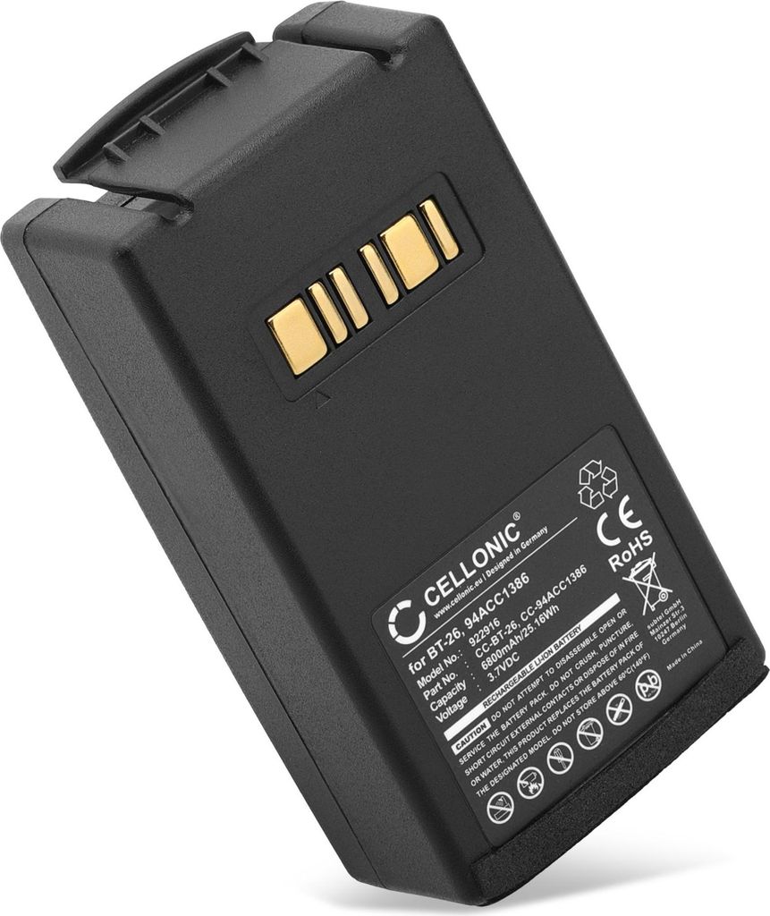 CELLONIC 1x Akku für Barcode Scanner Kompatibel mit Datalogic Falcon X3, Falcon X4, Falcon X3 Plus, BT-26 - (6800mAh, 3.7V)