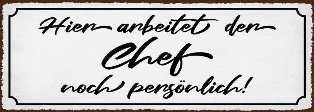vianmo Holzschild 10x27 cm hier arbeitet der Chef noch Produktbild 