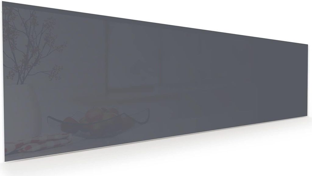 Glasbild 120x40cm in XXL für Wohnzimmer, Schlafzimmer Motiv Dunkelgrauer Hintergrund