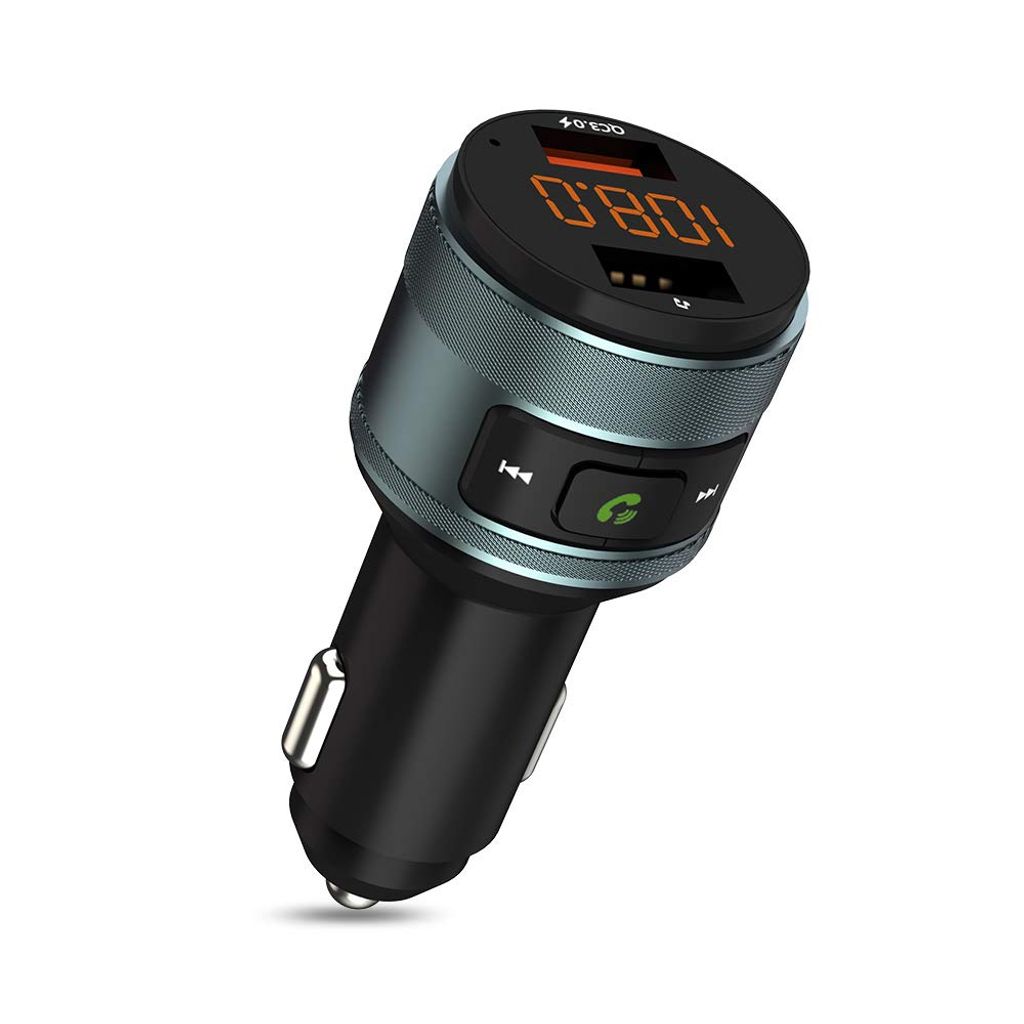 Bluetooth FM Transmitter Auto QC3.0 USB Ladegerät KFZ Freisprechanlage Adapter