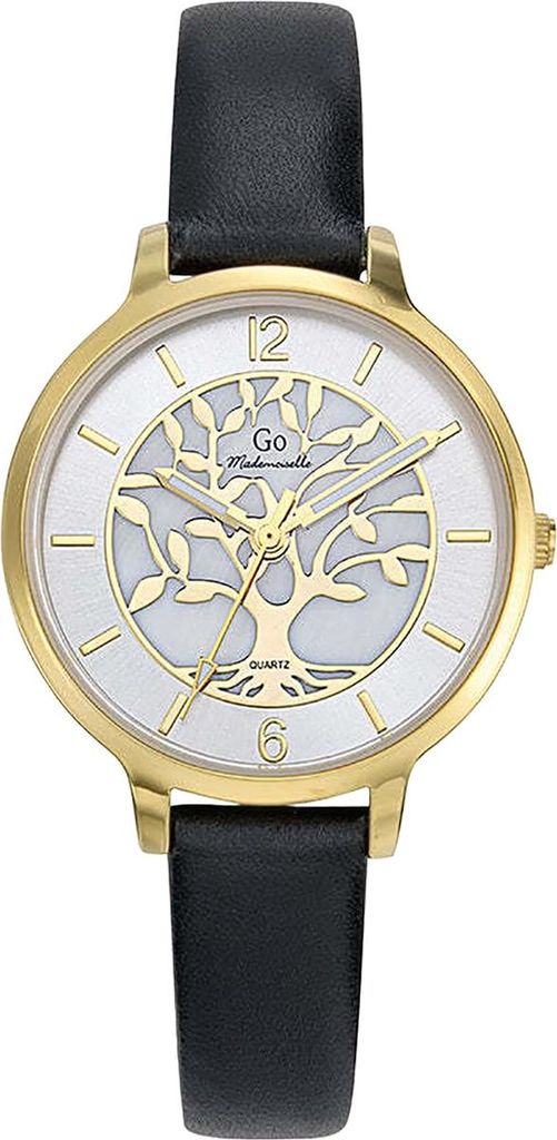 Girl Only Damen Quarz Uhr Schwarz Lederarmband Mademoiselle Lebensbaum Motiv UGO699523