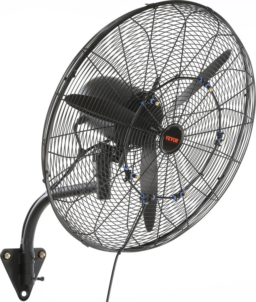 Ventilateur mural oscillant en métal 24 pouces 115W avec flux d'air XL