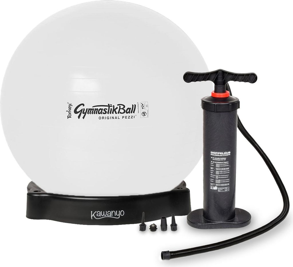 Original Pezziball STANDARD m. Standpumpe und Ballschale - weiß
