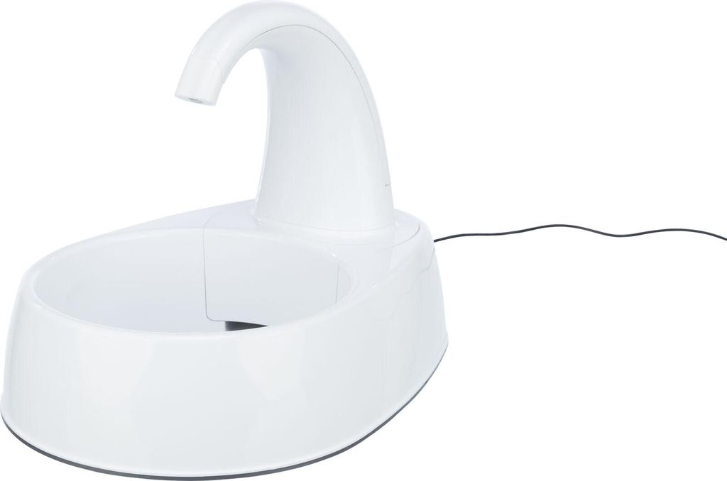 TRIXIE Trinkbrunnen Curved Stream - weiß - 2,5 l/25 × 24,5 Produktbild 