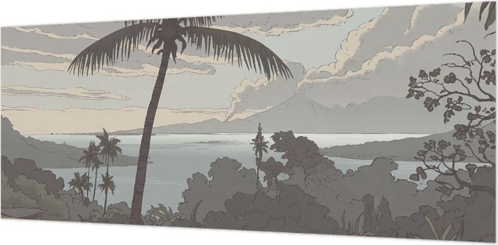 Wandtapete - Dekorative Tapete für Wohnzimmer- Tapetenfolie für Wanddekoration - 208x146 cm - Exotische Landschaft