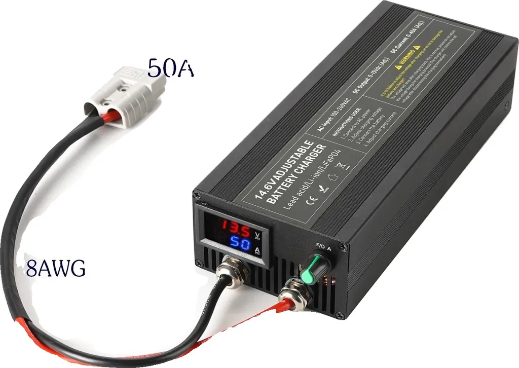 Chargeur intelligent 14,6V 50A LiFePO4 pour camping-car et bateau EU