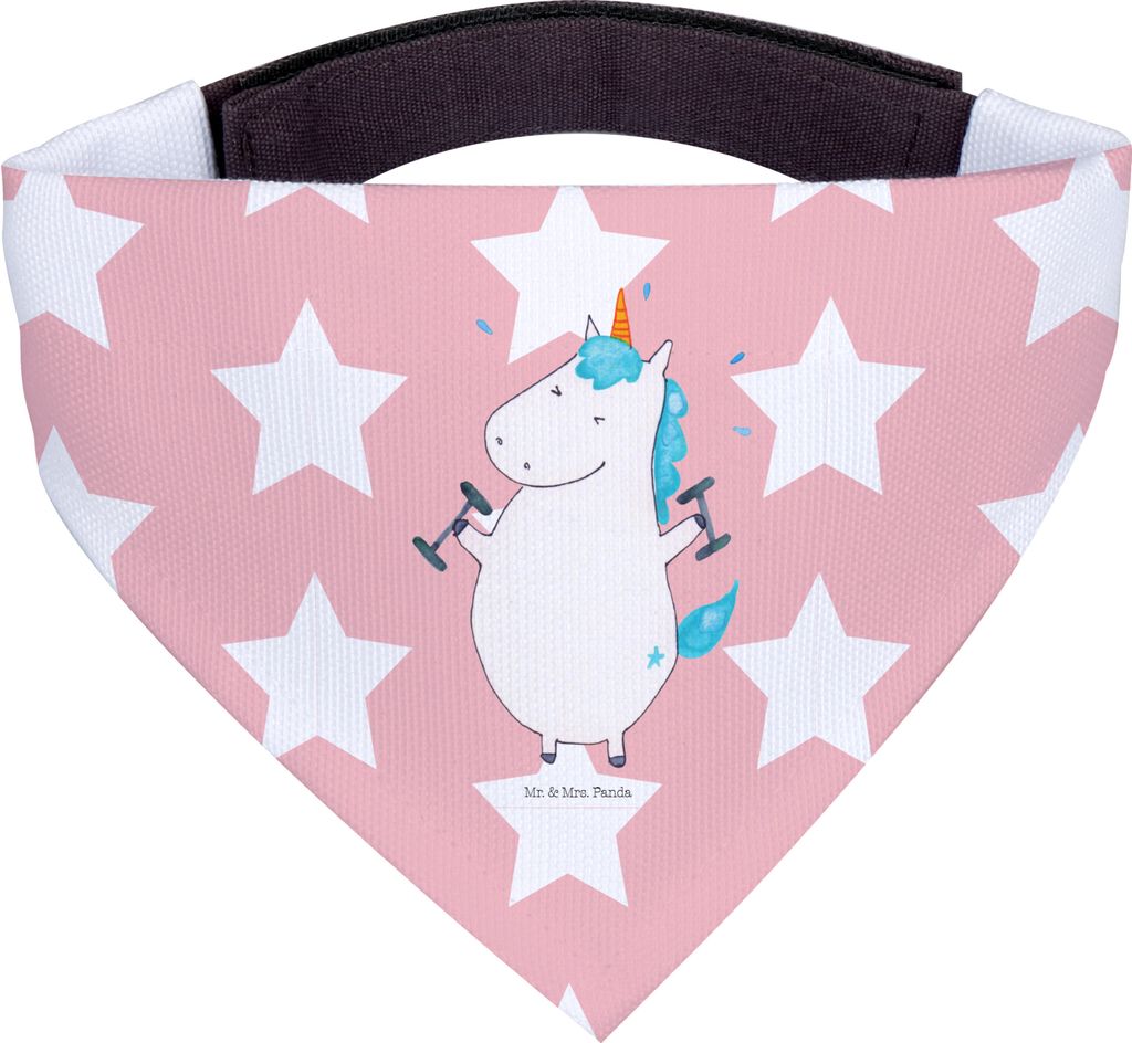 Mr. & Mrs. Panda Bandana Einhorn Fitness - Rot Pastell - Geschenk, Gym, Hundehalstuch, Hunde Halstuch, Einhörner, Dreieckstuch, Sixpack, Sport, f...