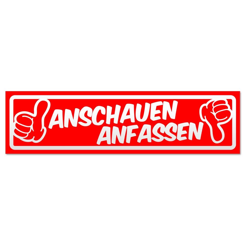 Anschauen anfassen invertiert Magnetschild Schild magnetisch