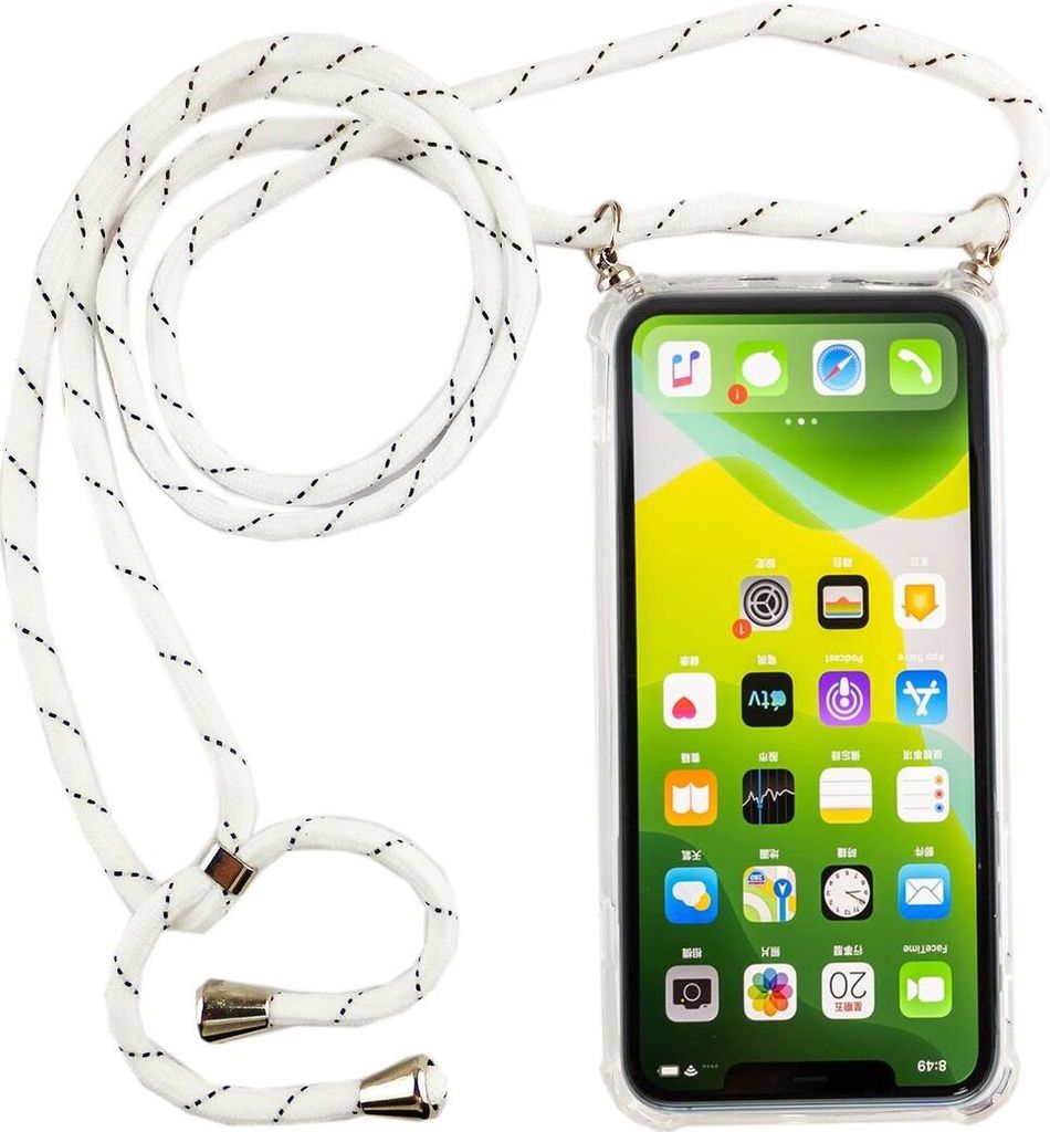 Handykette für Apple iPhone 11 Pro - Smartphone Necklace Hülle mit Band - Schnur mit Case zum umhängen in Weiß