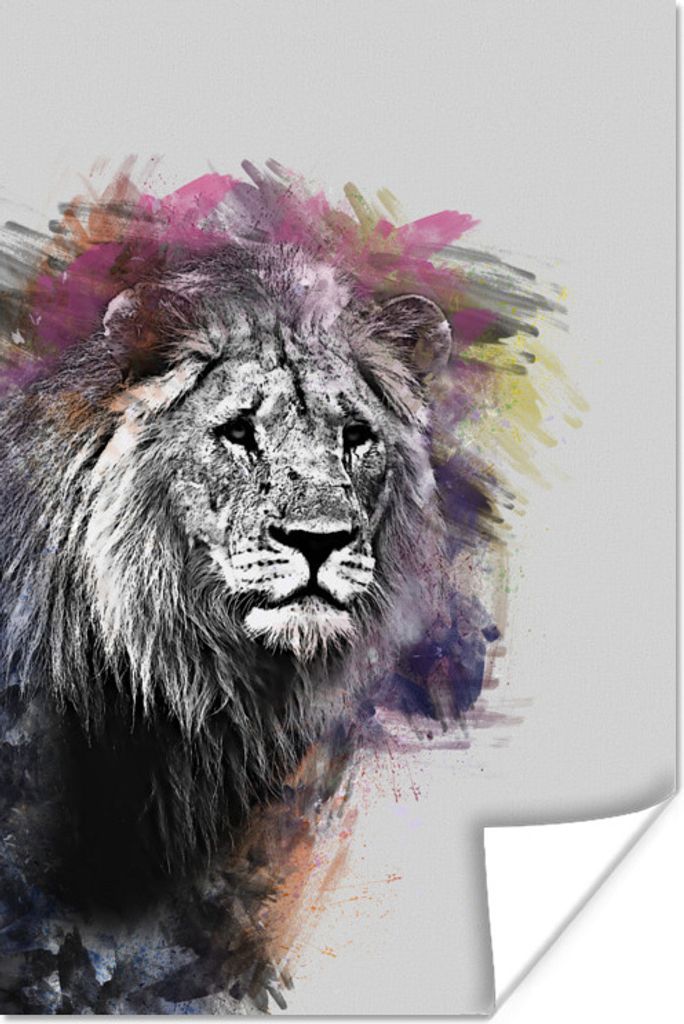 MuchoWow® Poster Profil - Farben - Abstrakt 60x90 cm - Produktbild 