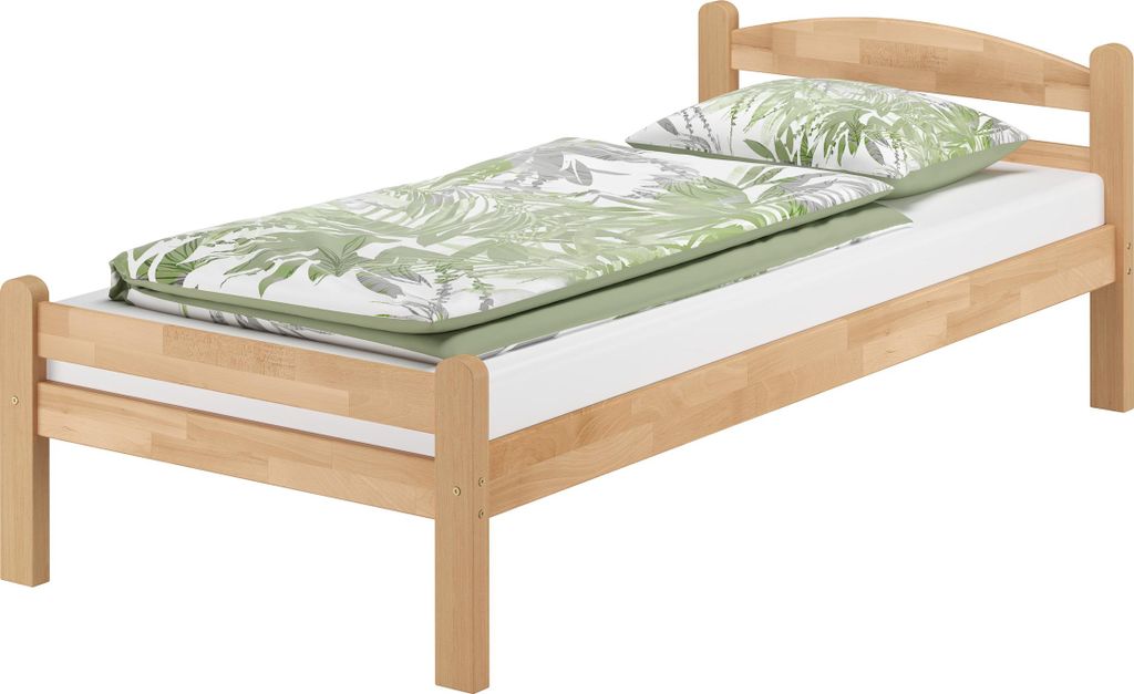 Einzelbett Buche massiv 90x200 Bettgestell und wählbare Produktbild 