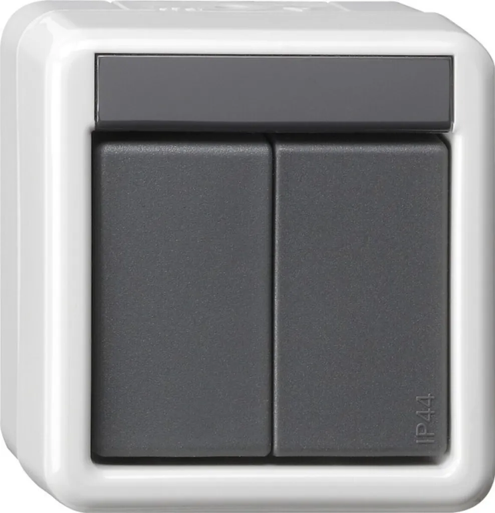 Bouton-poussoir double KNX GIRA gris saillie 516230 pour Domotique BA