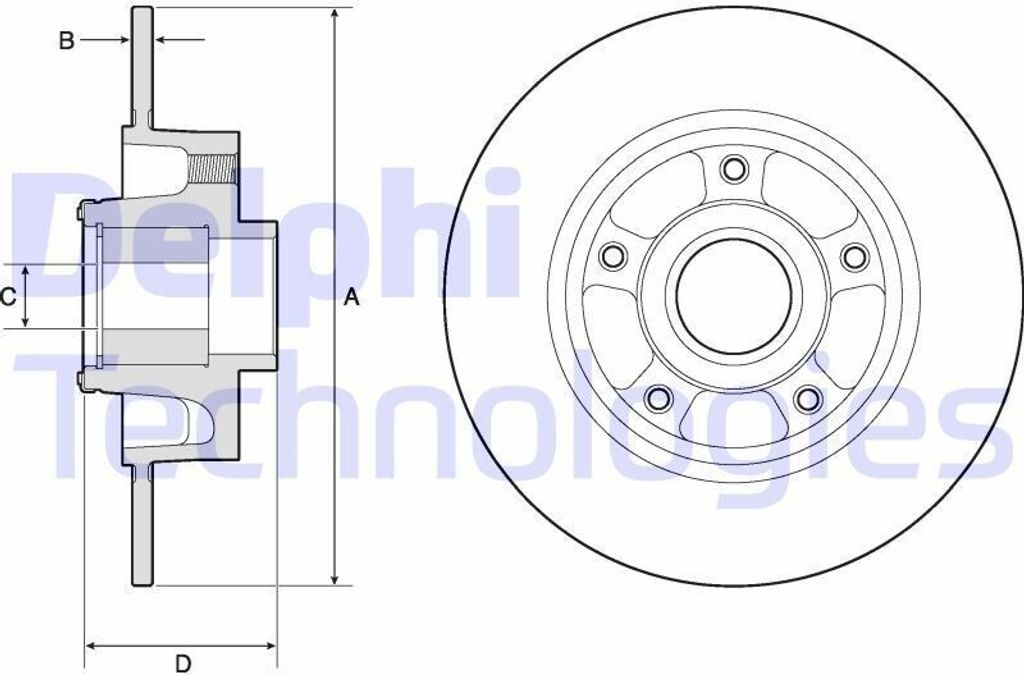 2x DELPHI Bremsscheibe BG9137RS für RENAULT MEGANE III Produktbild 