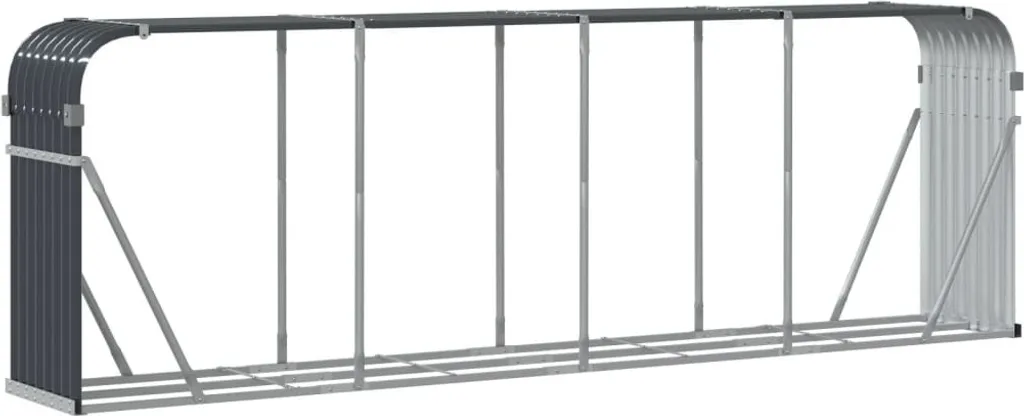 Riparo per legna da ardere Antracite 300x45x100 cm Acciaio zincato