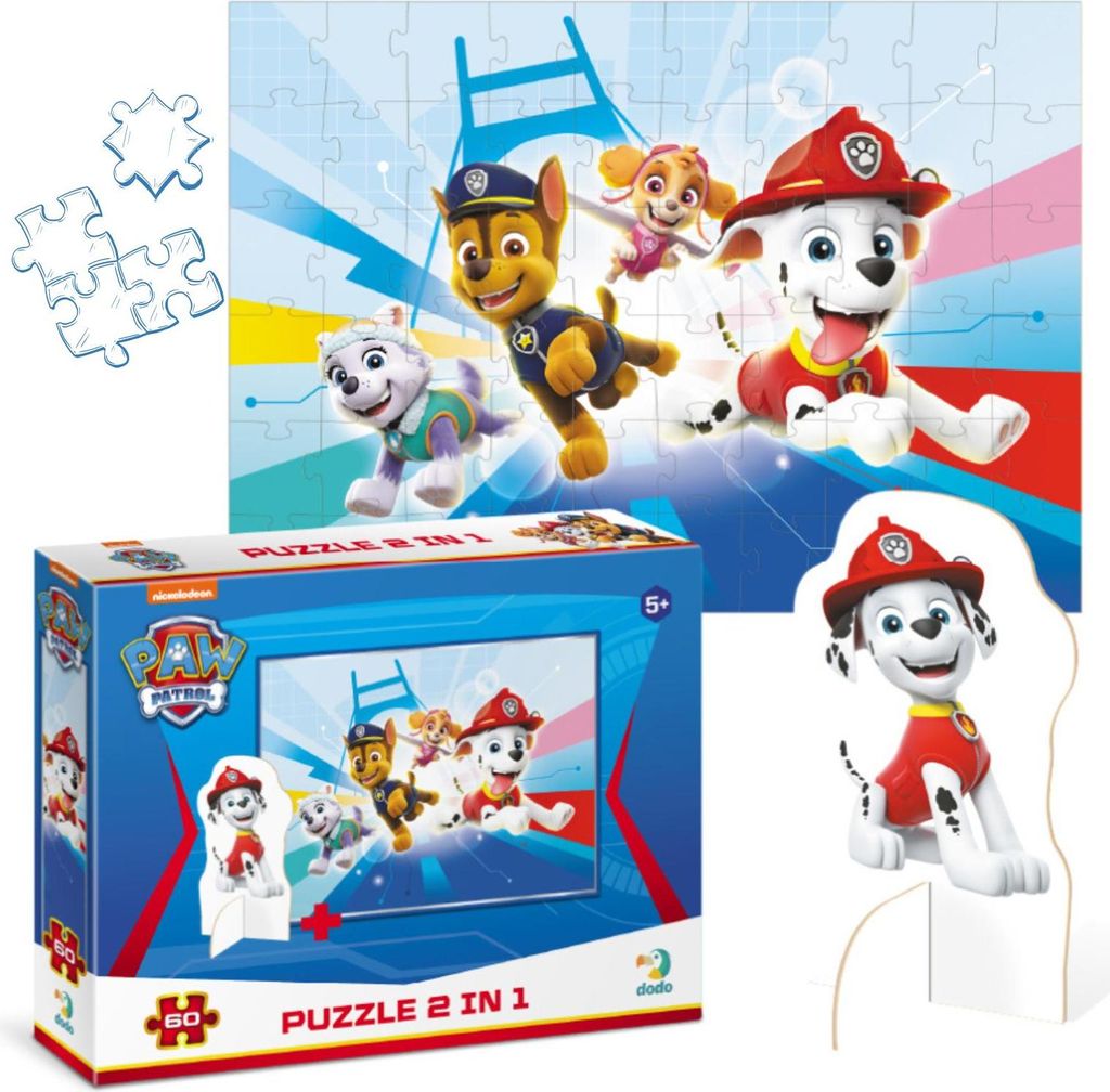 "Paw Patrol" Puzzle Mit Figur, 60 Teile, Buntes Puzzle Für Kinder