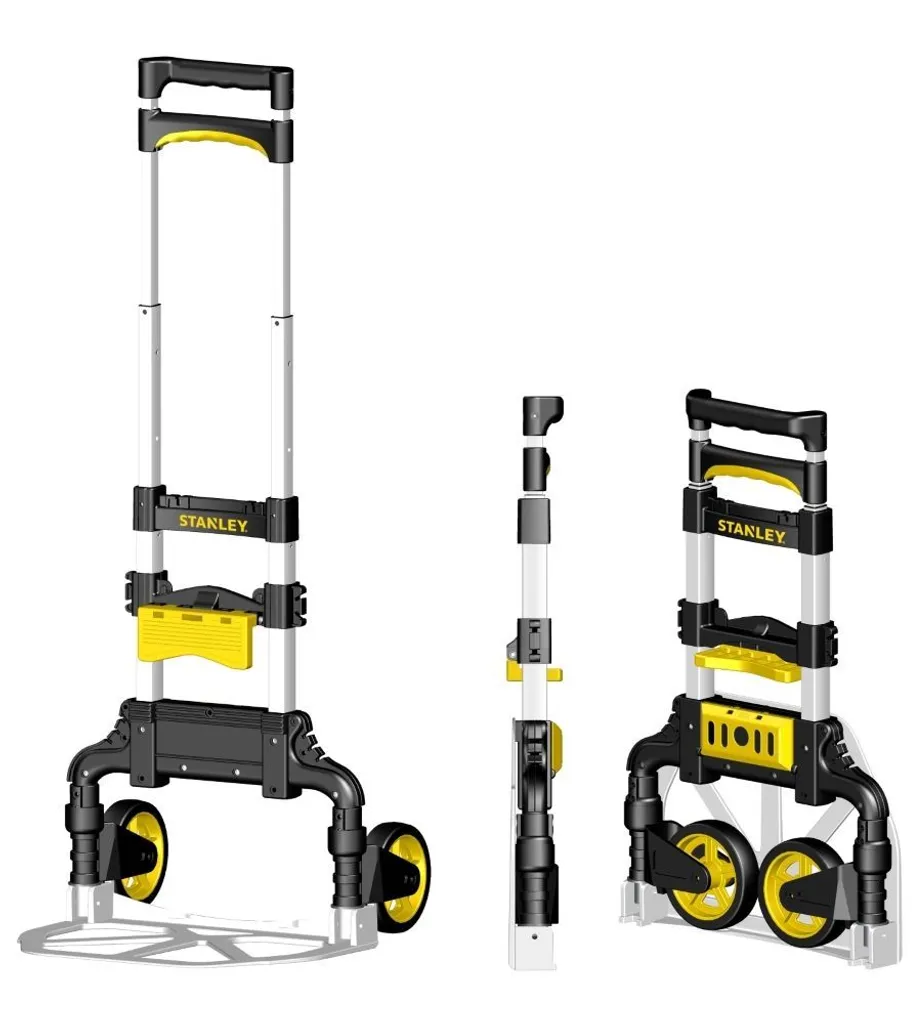 Diable Stanley pliable compact 60 kg en aluminium pour bac et panier