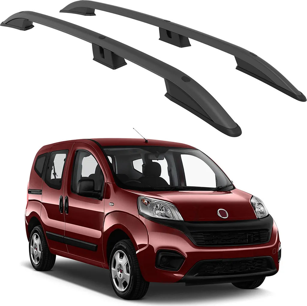Barre da Tetto Nere Turtle Crown per Fiat Qubo 2008-2017 Elegance